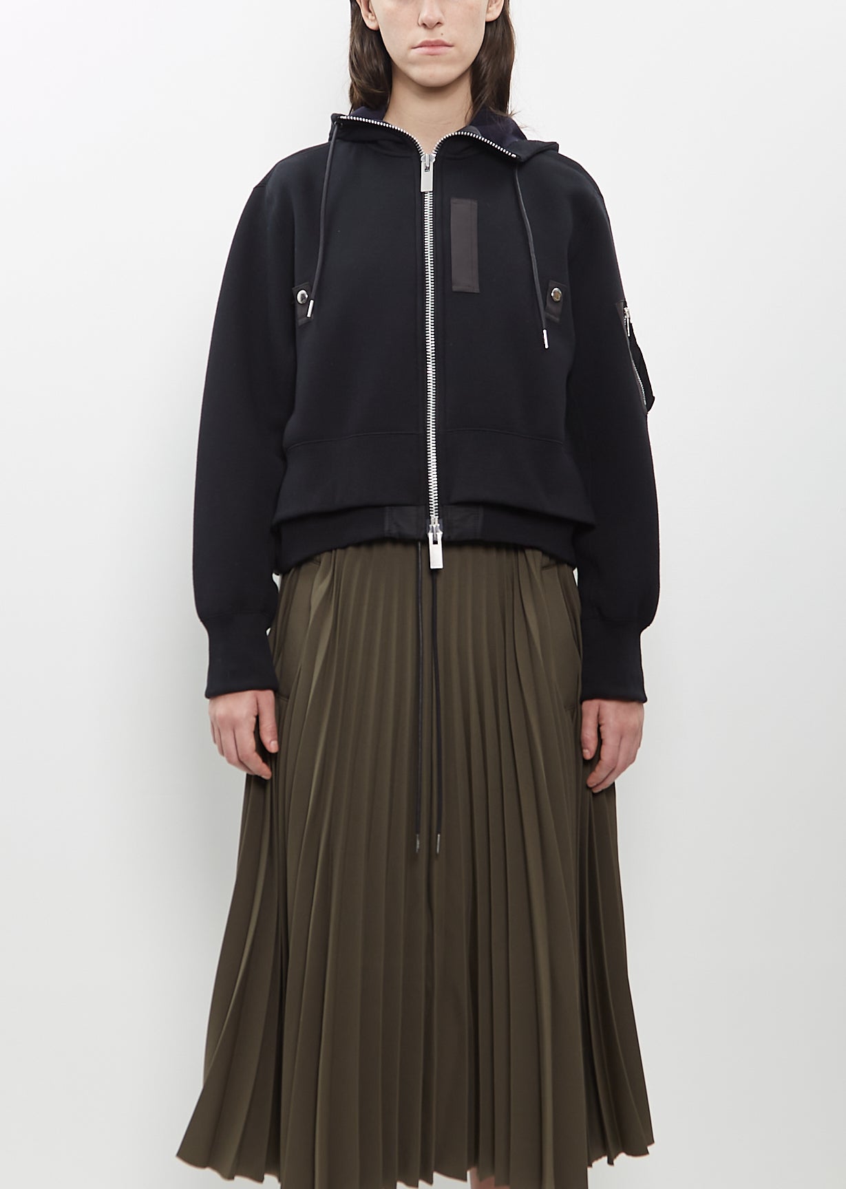 Cotton Sponge Sweat x Nylon Twill Hoodie – La Garçonne