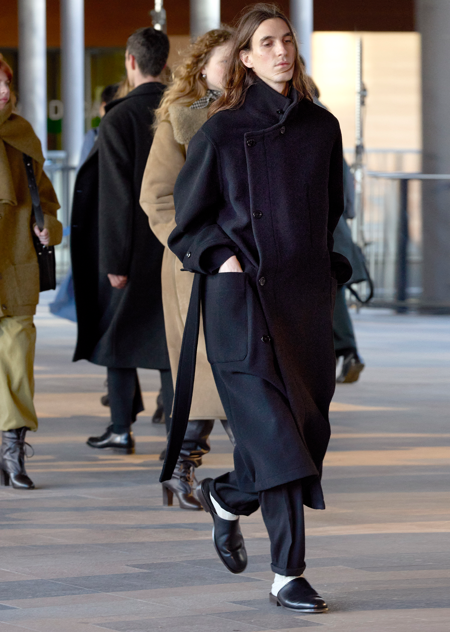 Men's Wrap Coat — Black – La Garçonne