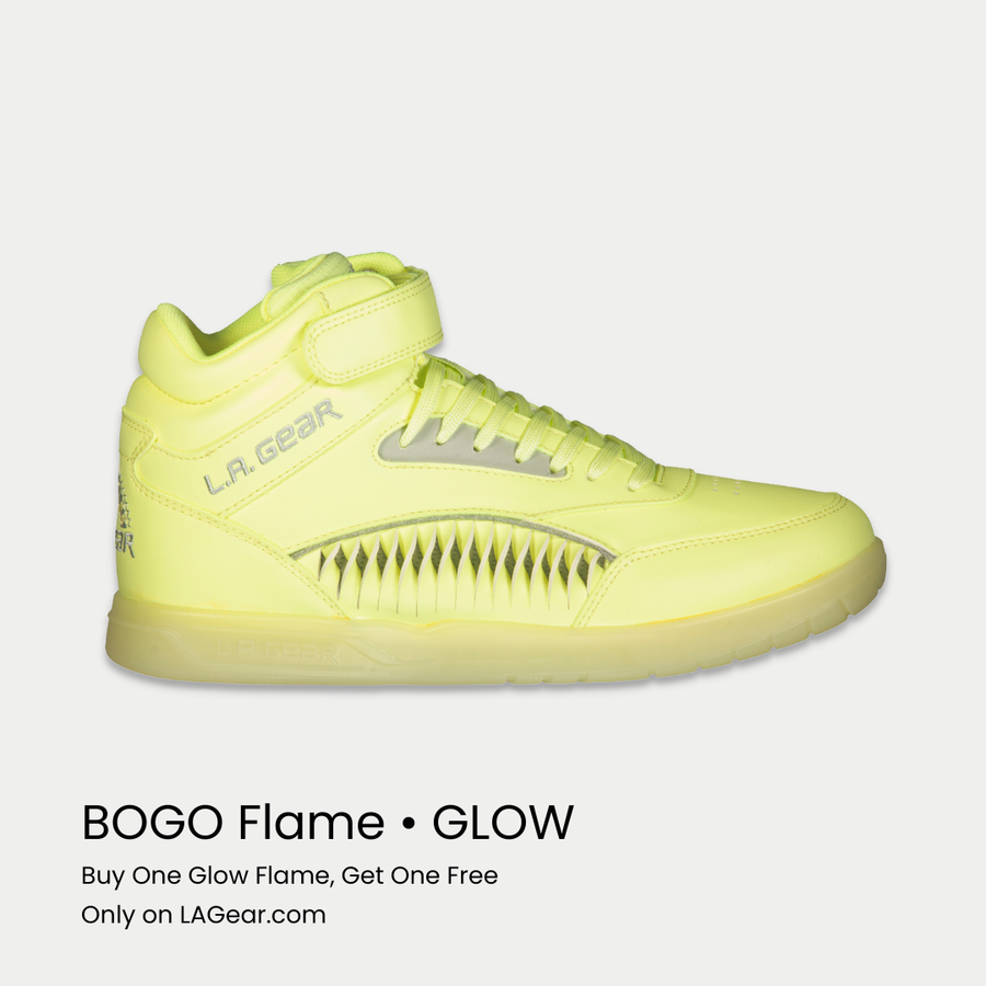 LA Gear Women's Flame Hightop | Neon Yellow Glow Sneaker