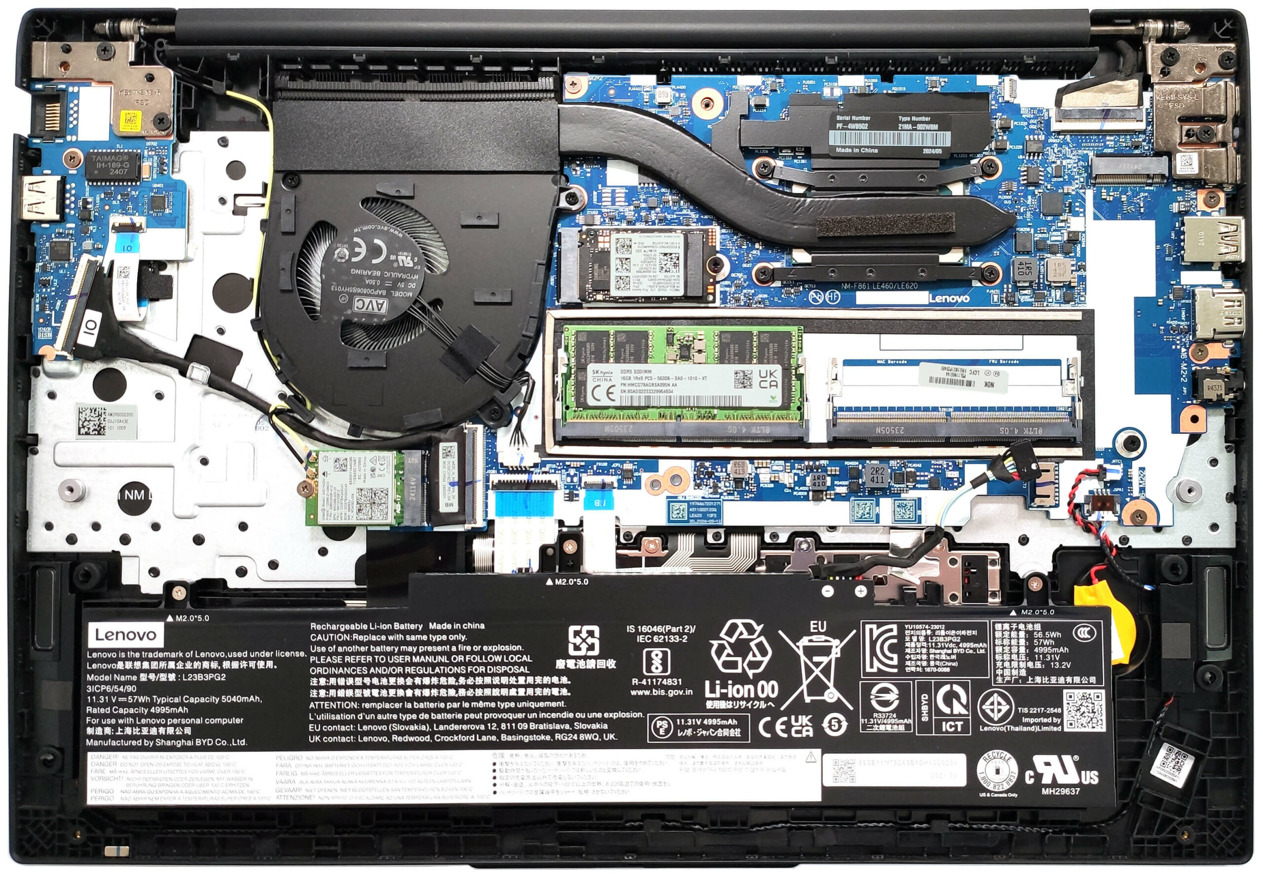 How to open Lenovo ThinkPad E16 Gen 2 - disassembly and upgrade