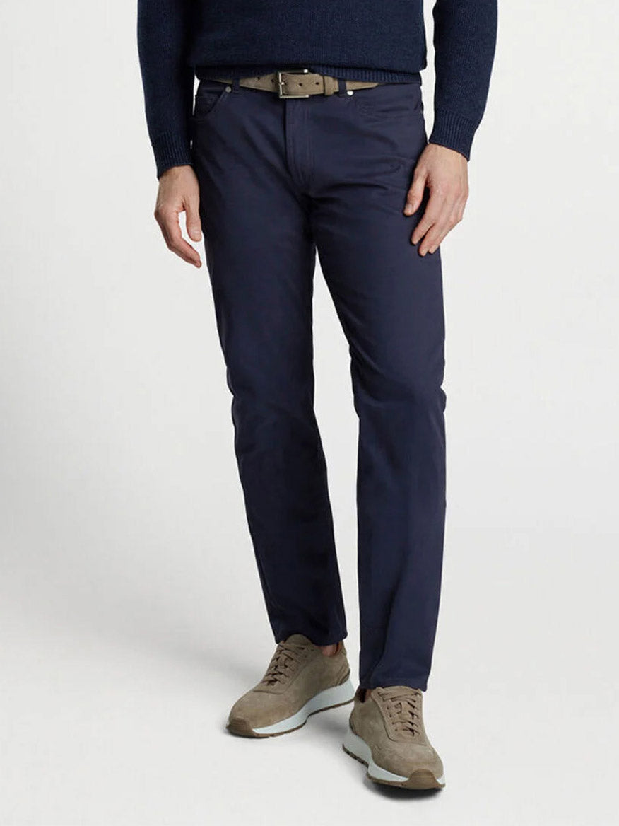 Delvin Twill Five-Pocket Pant in Navy | Peter Millar
