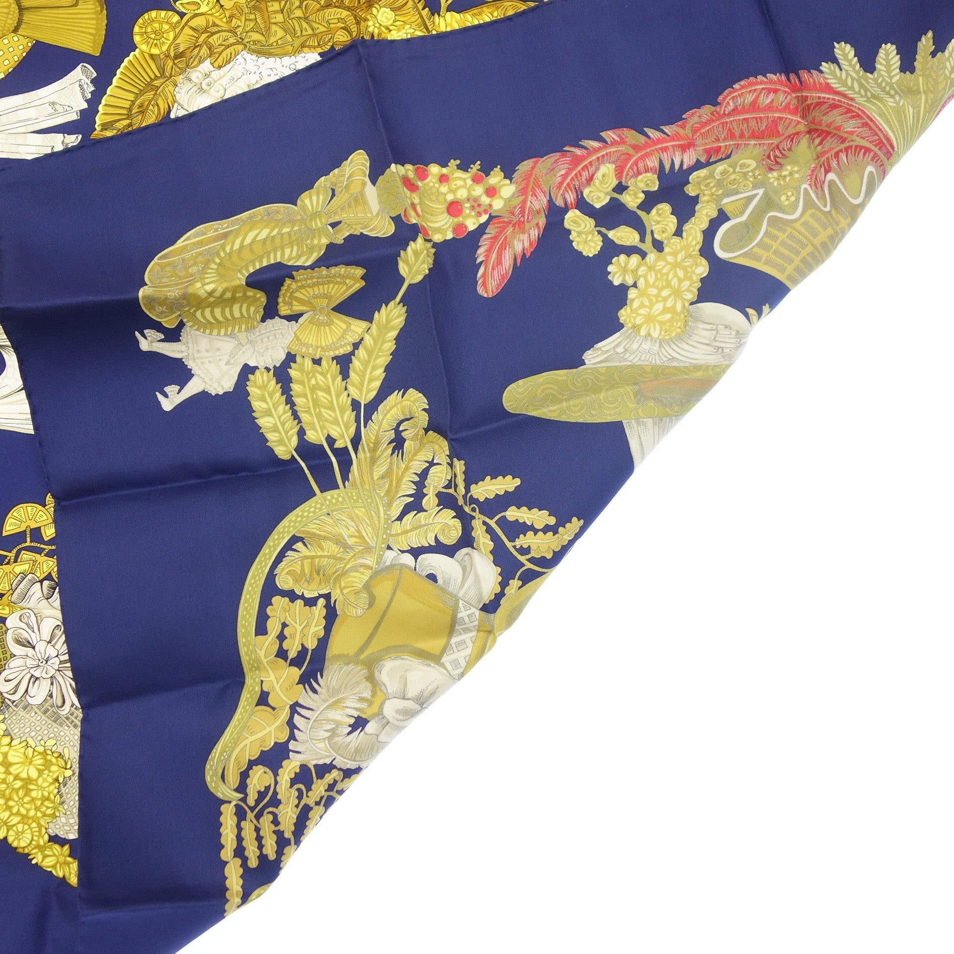 HERMES】エルメス カレ90 chapeau 脱帽 スカーフ シルク100％ ブルー