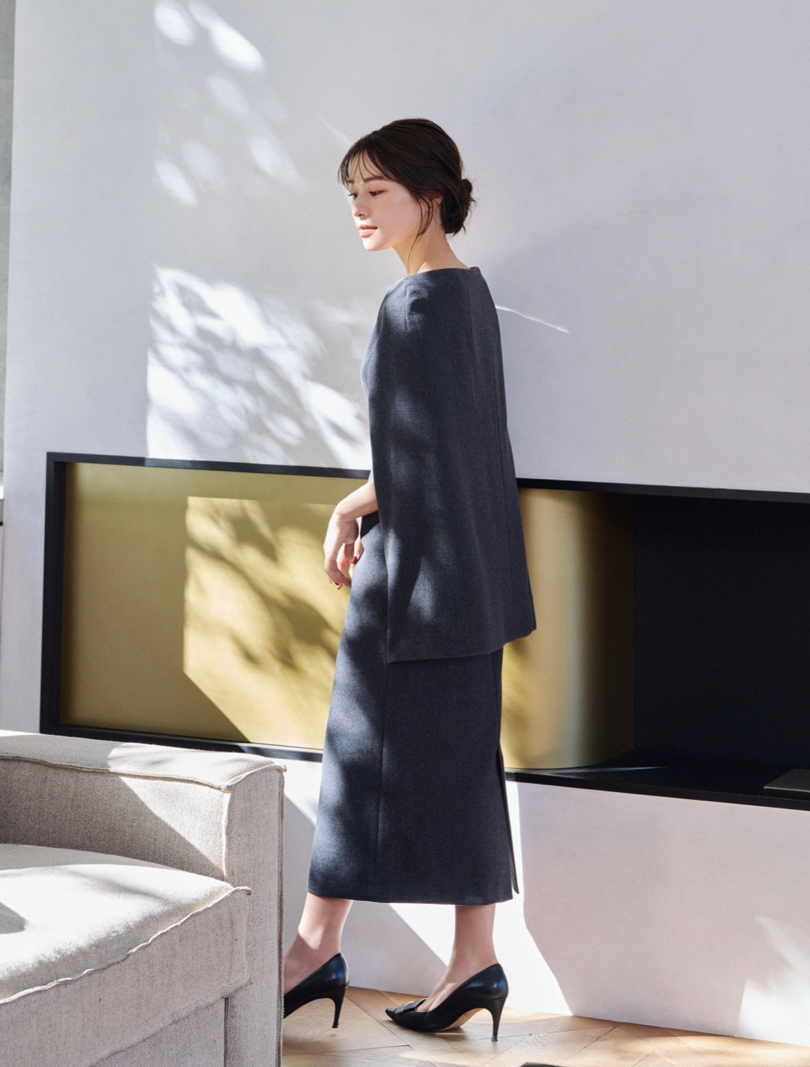 再販売】Narrow line Cape Dress – L'AUBE BLANC