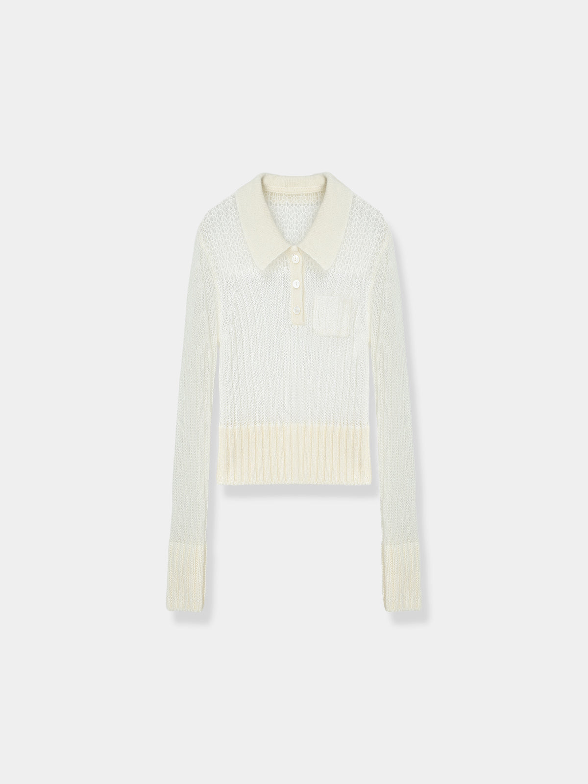 Sequin Sheer Polo Knit – L'AUBE BLANC