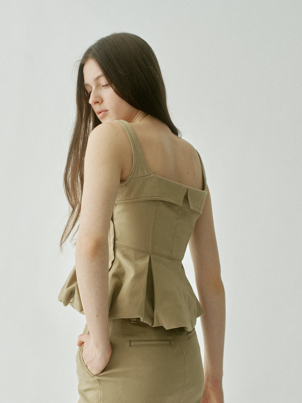 Sculpted Peplum Balloon Top – L'AUBE BLANC