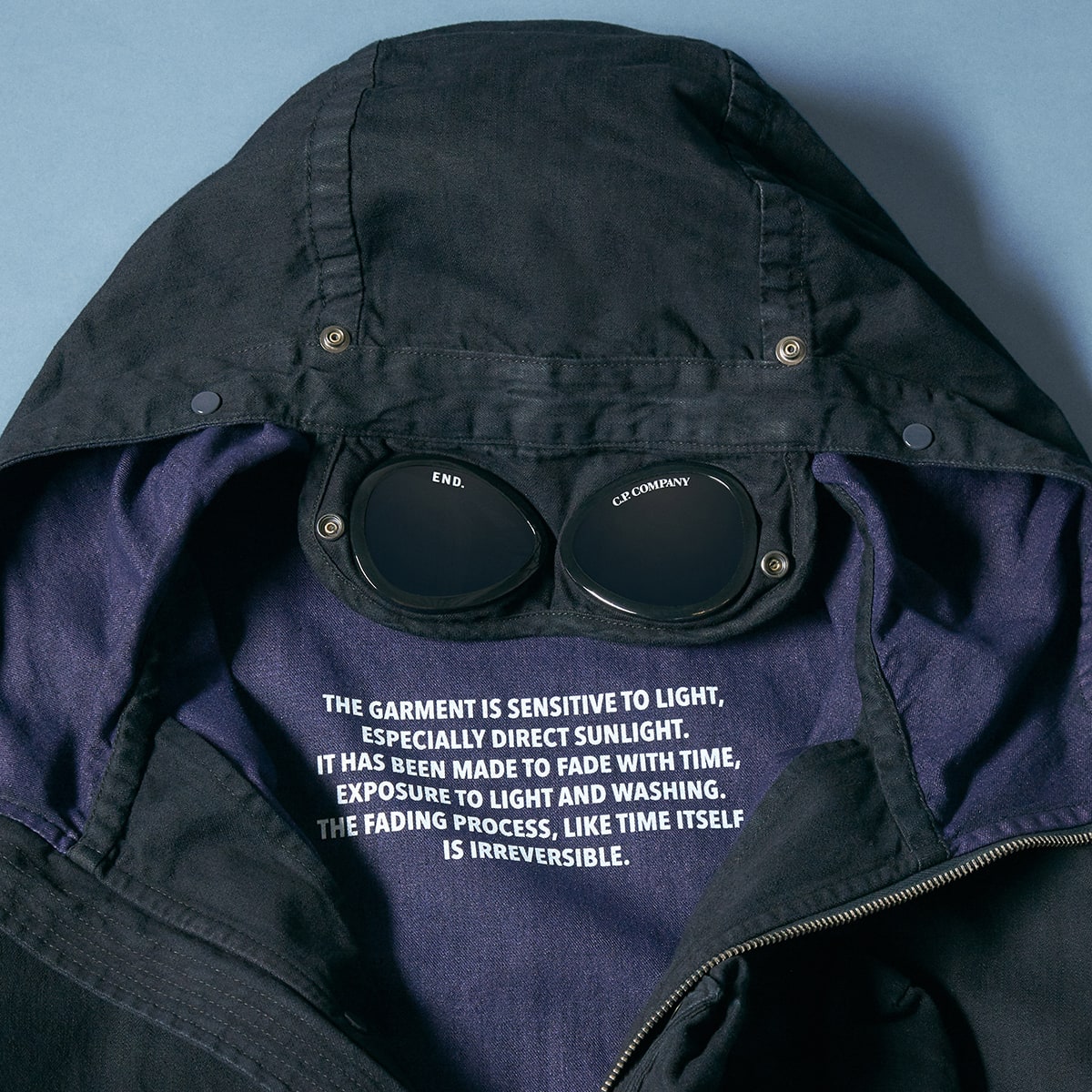 END. x C.P. Company 'Adapt' Blu Goggle Jacket (Black & Navy) | END