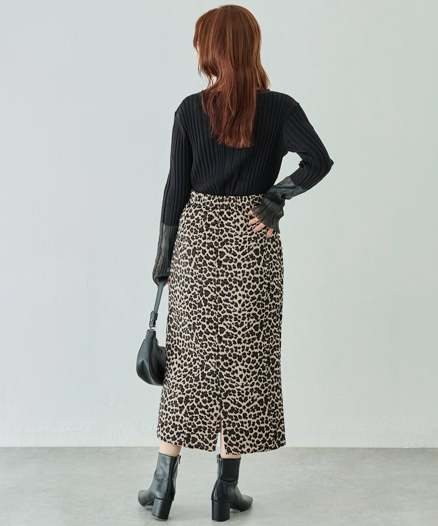 レオパードジャガードスカート | ラビアンジェ-⼤きいサイズのレディース服