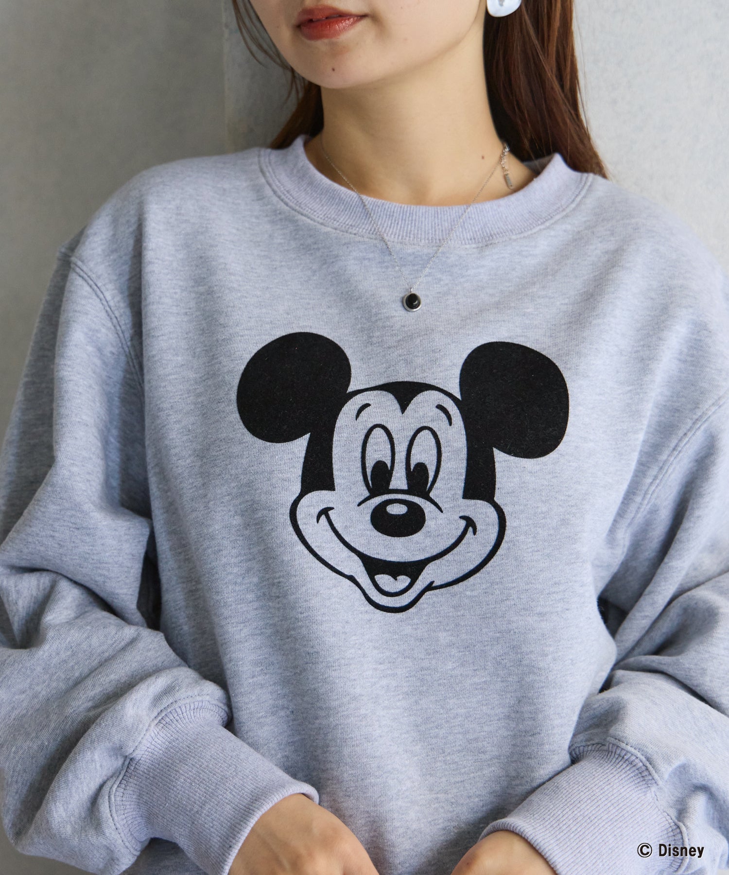 ミッキー/フロッキープリントスウェット | ラビアンジェ-⼤きいサイズ