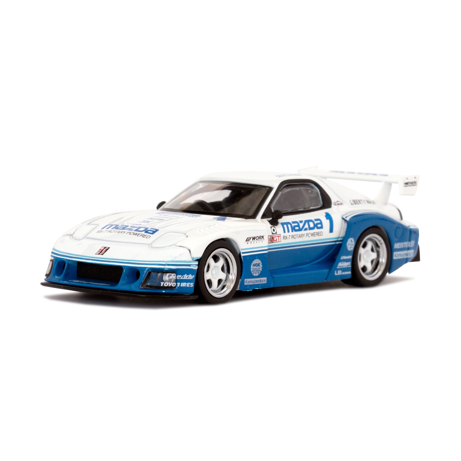 MINI-GT 1/64 Mazda RX-7 LB-Super Silhouette White×Blue - LB-ONLINE