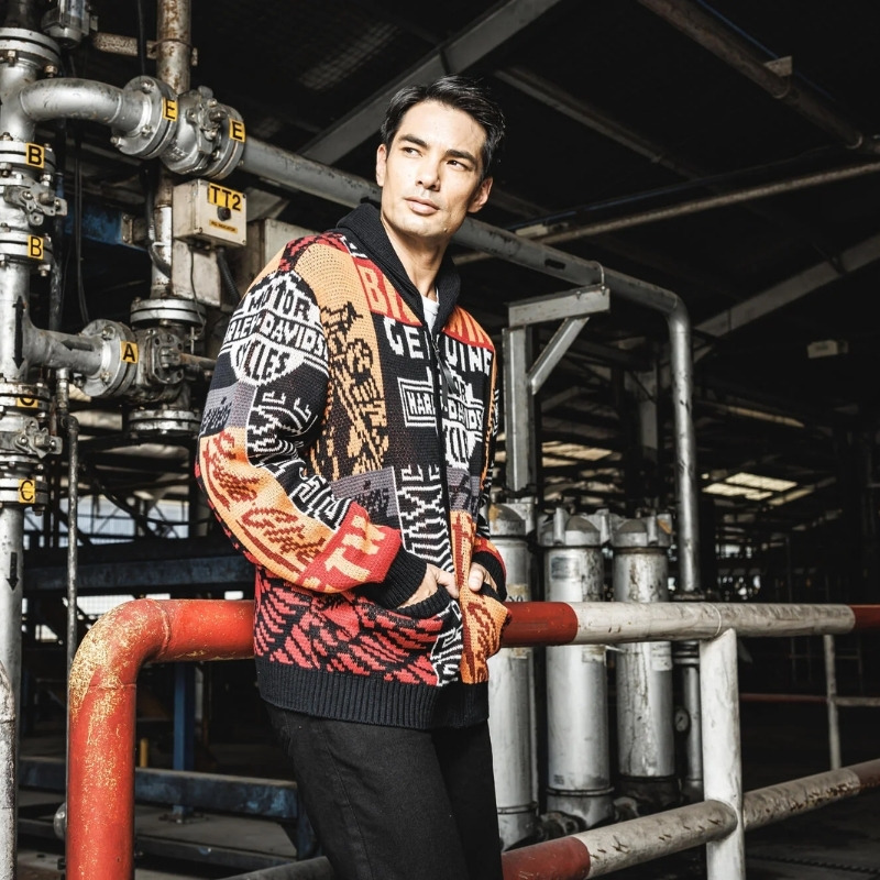 Men's Wild Card Cardigan - Leather & Chrome