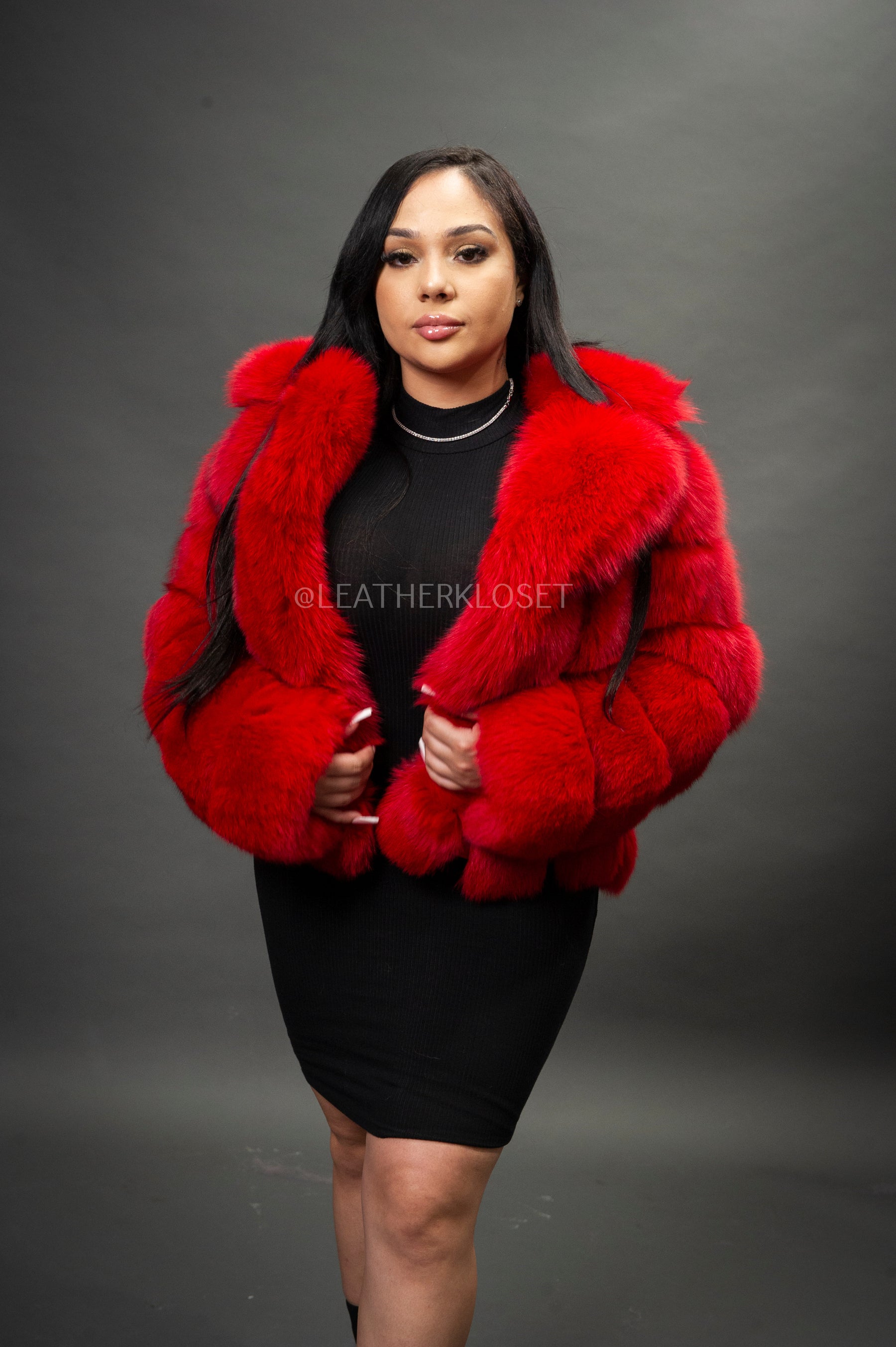 Women's Marcy Fox Jacket [Red] – LeatherKloset