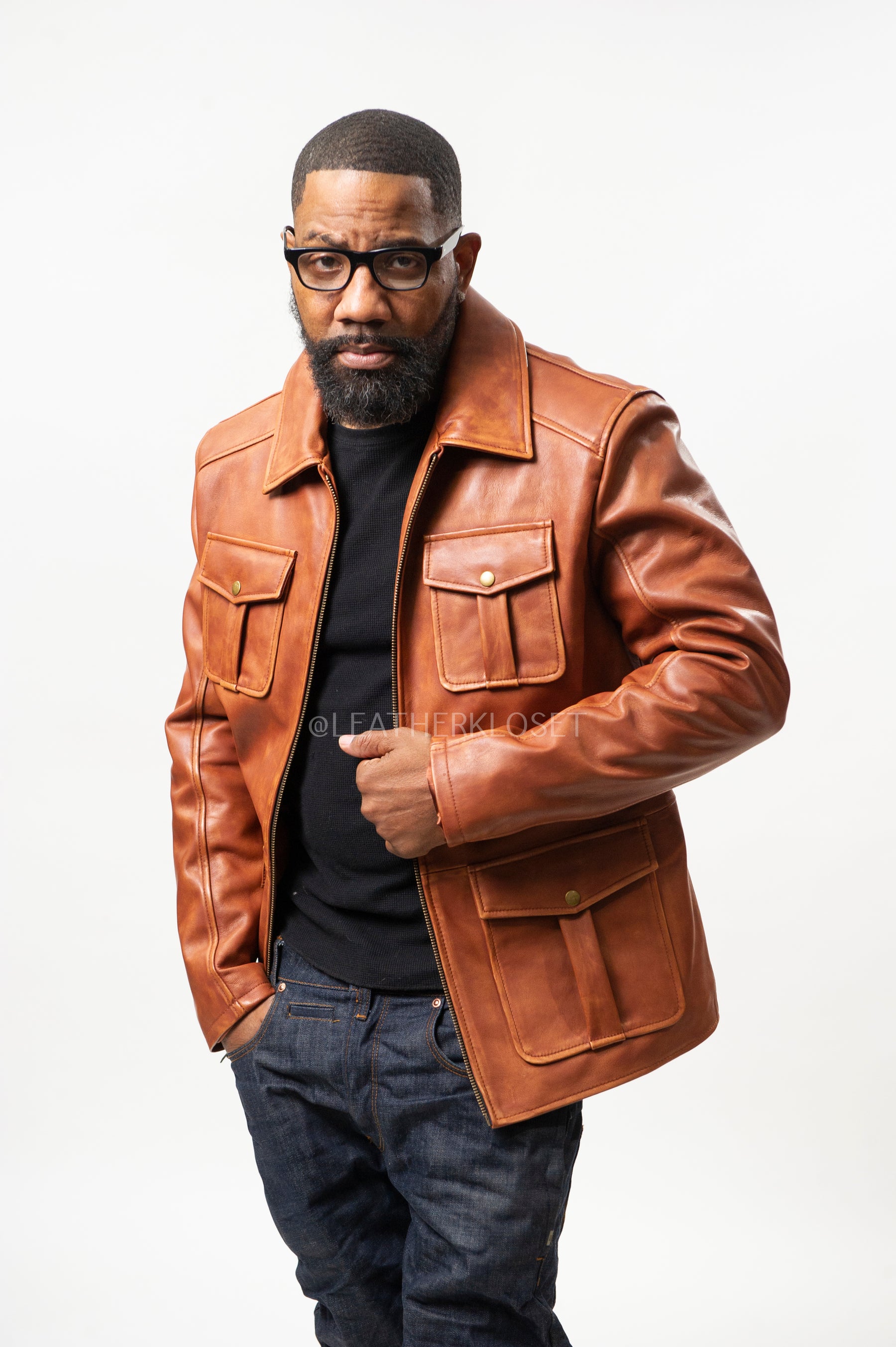Men's Safari Leather Jacket [Caramel Crunch] – LeatherKloset