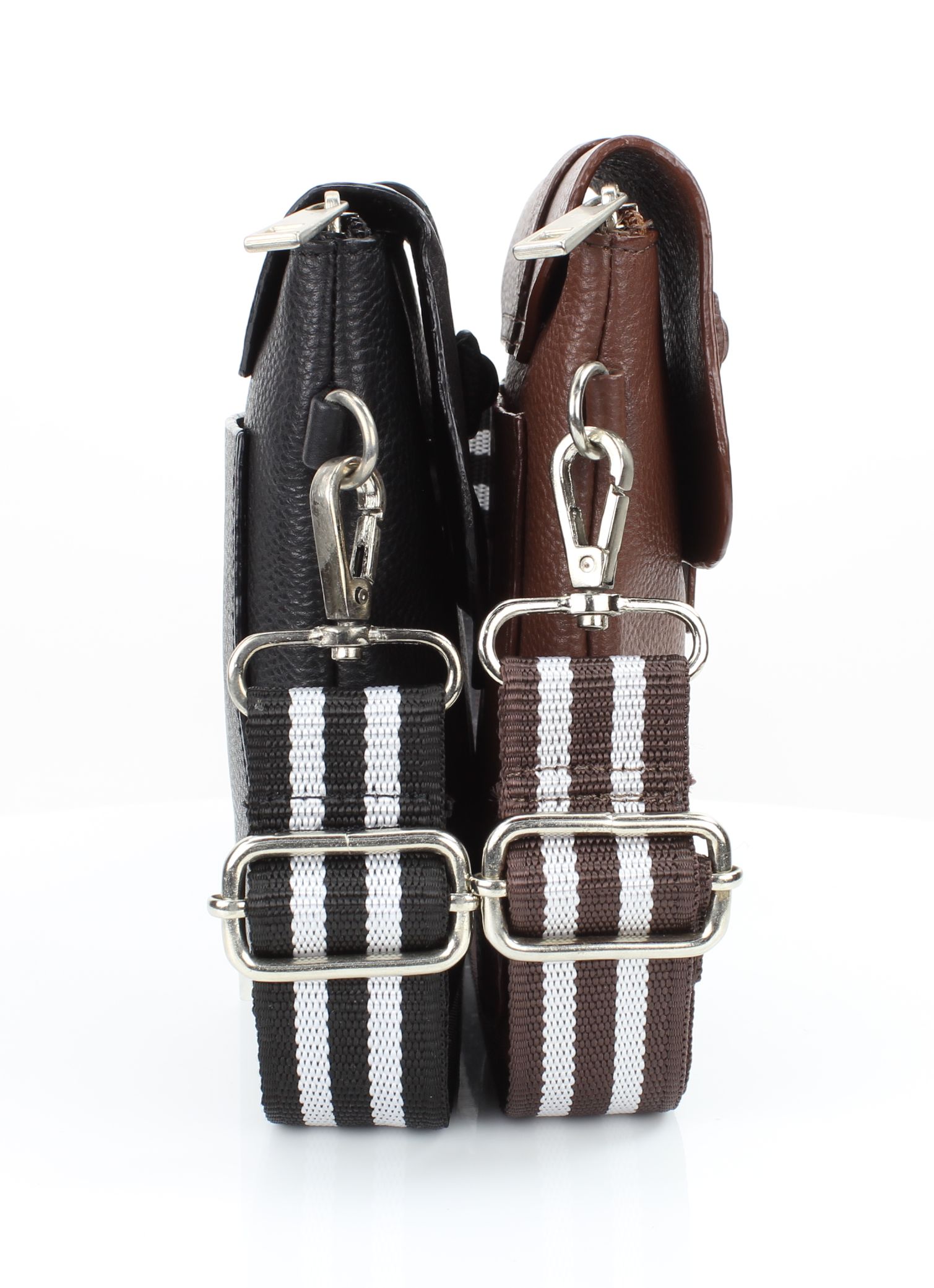 Flap Over Crossbody Bag with Snap Closure and Adjustable Guitar