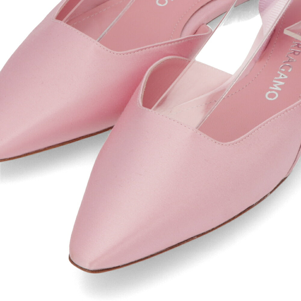 FERRAGAMO パンプス VANIA T ピンク ポインテッドトゥ ヒールなし