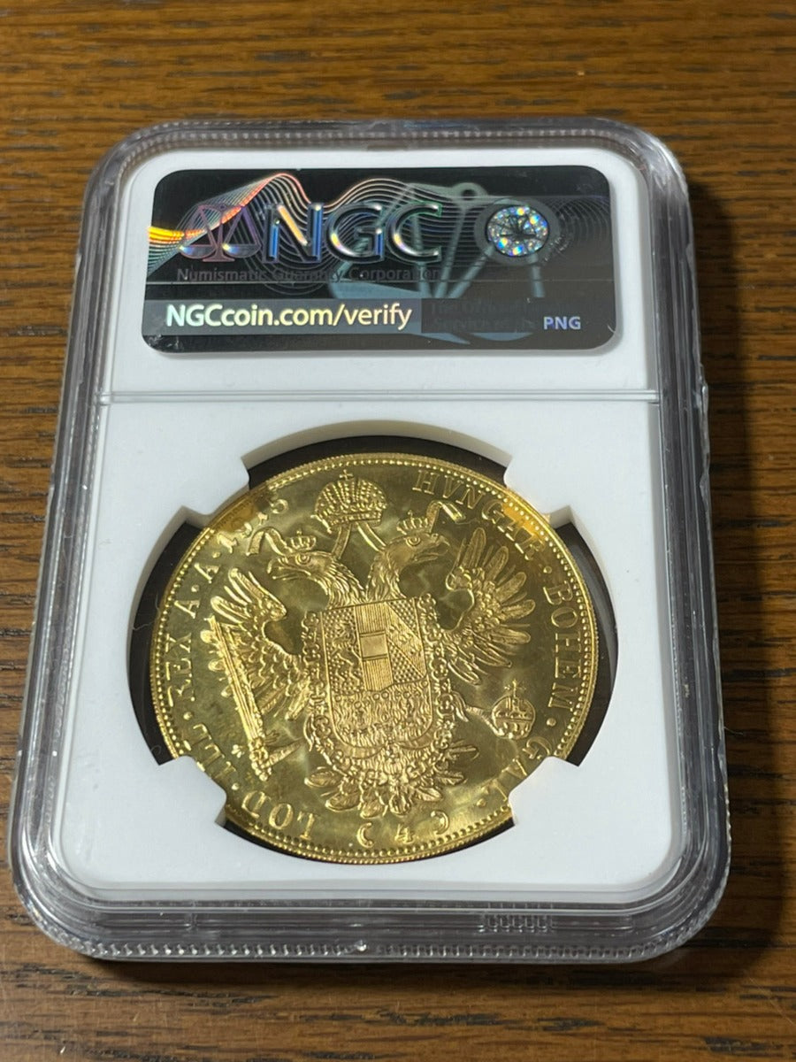 オーストリア 4ダカット 金貨 1915年 NGC MS67 フランツヨーゼフ