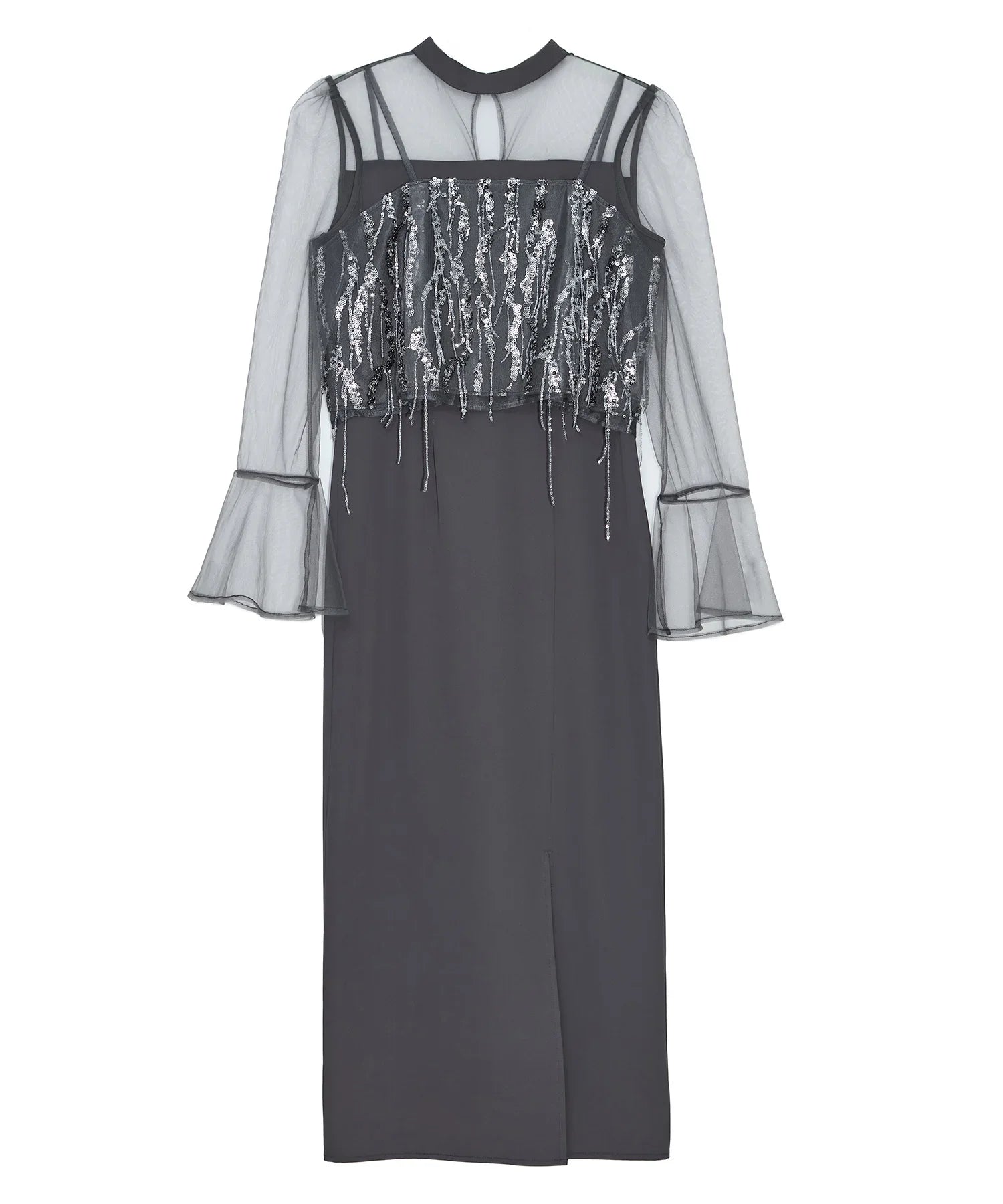 当日発送】2WAYスパンコールビスチェチュールIラインワンピース結婚式