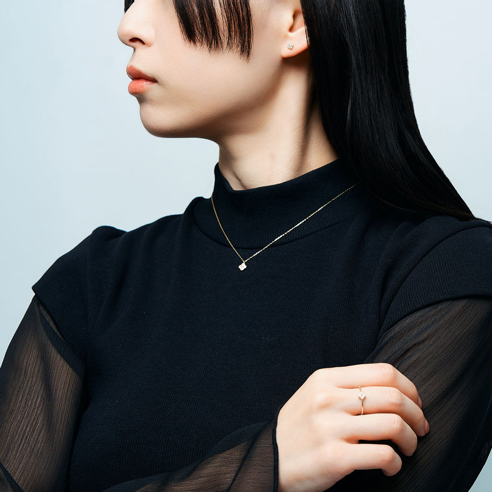 K10 ダイヤモンド フラワー モチーフ リング | 26-7415ダイヤモンド