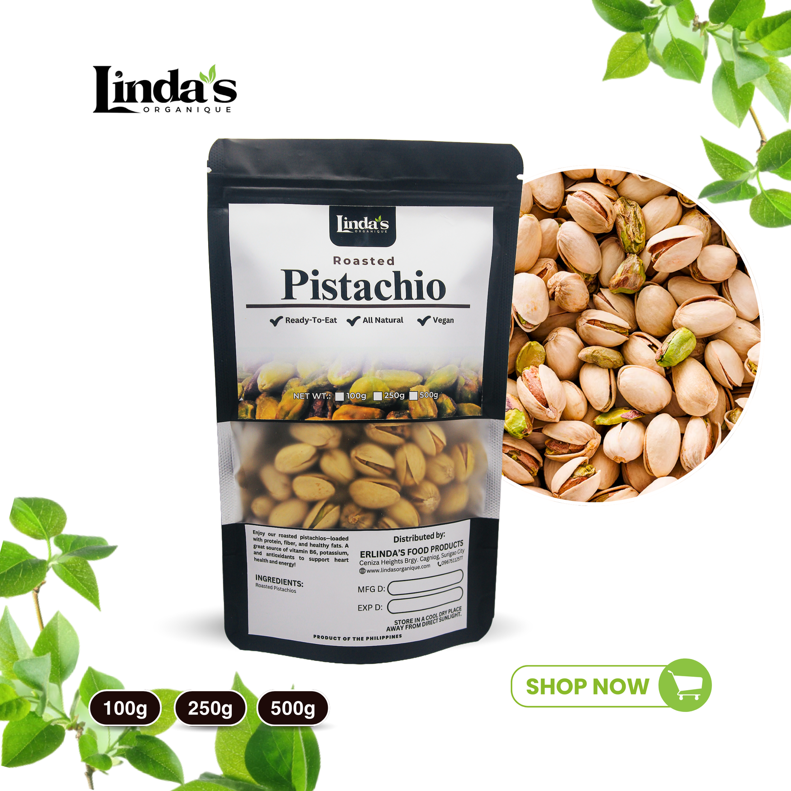 Roasted Pistachios - lindasorganique.com