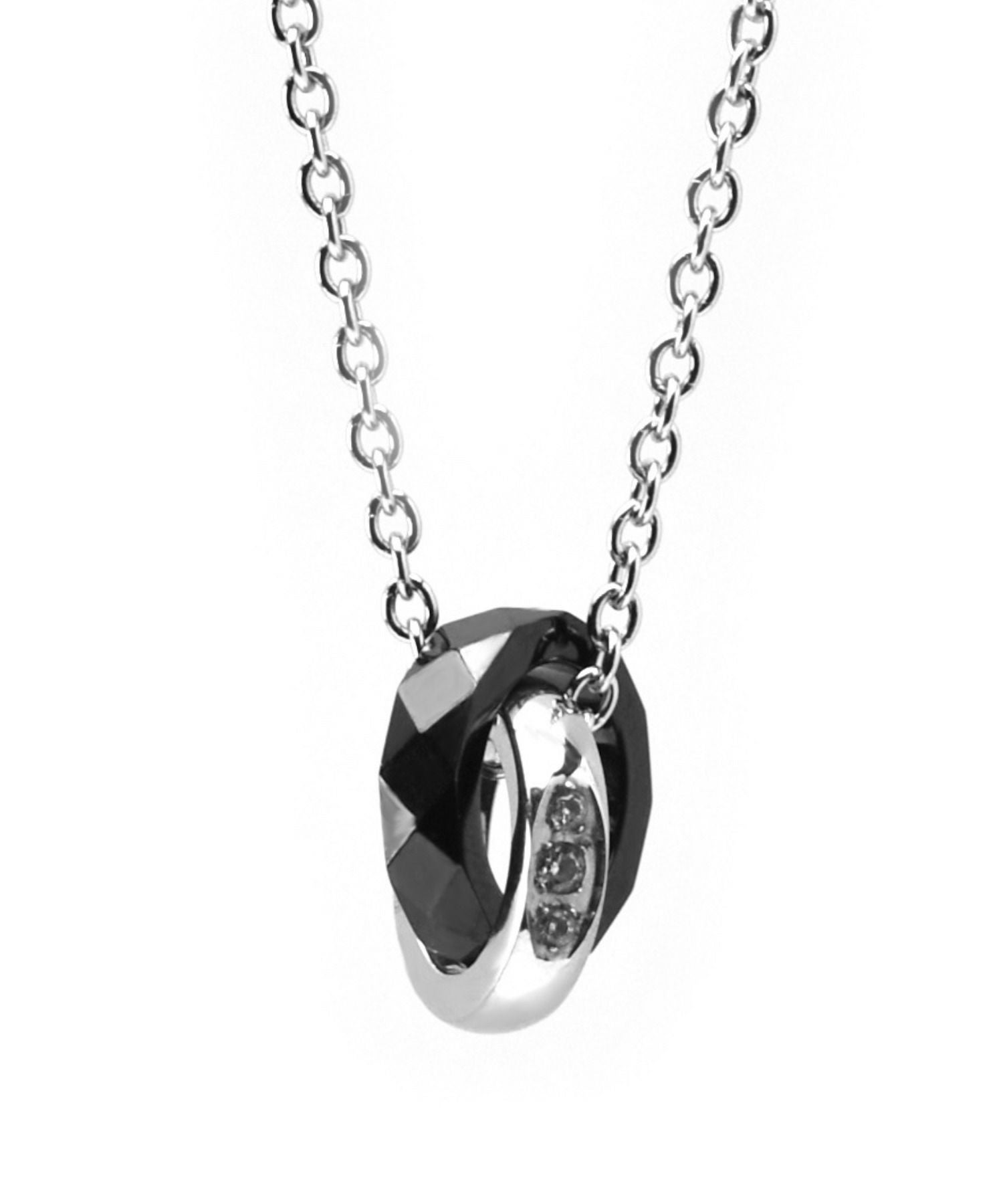 限定展開】“LH-1”スタッドダブルリングネックレス（ブラック