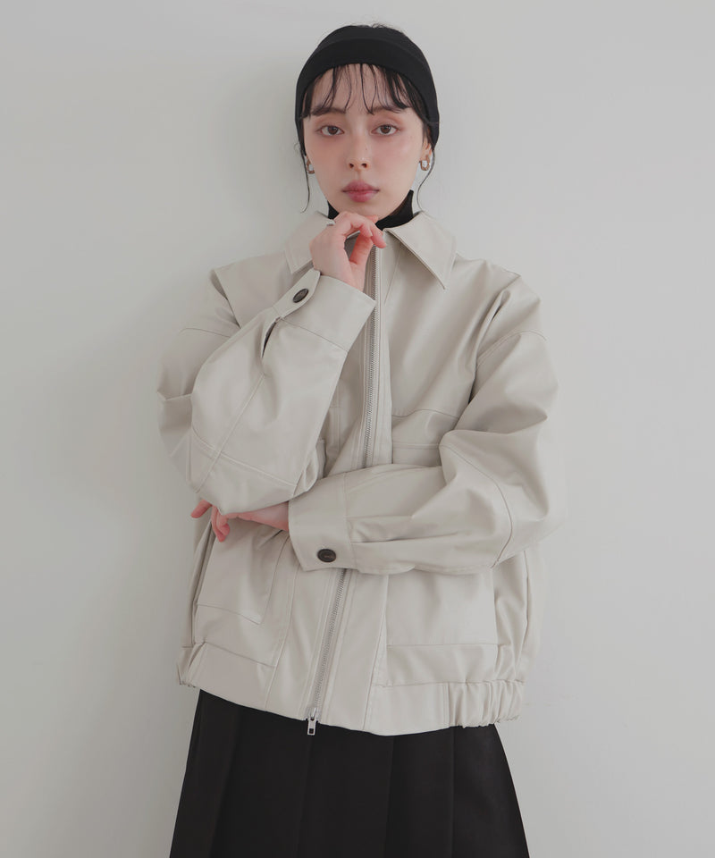 フェイクレザーミドルブルゾン – LIAN