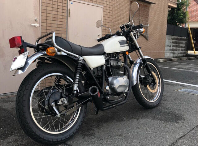 カワサキの250TRをDIYカスタム.15【ゴールドメダルのグラブバー