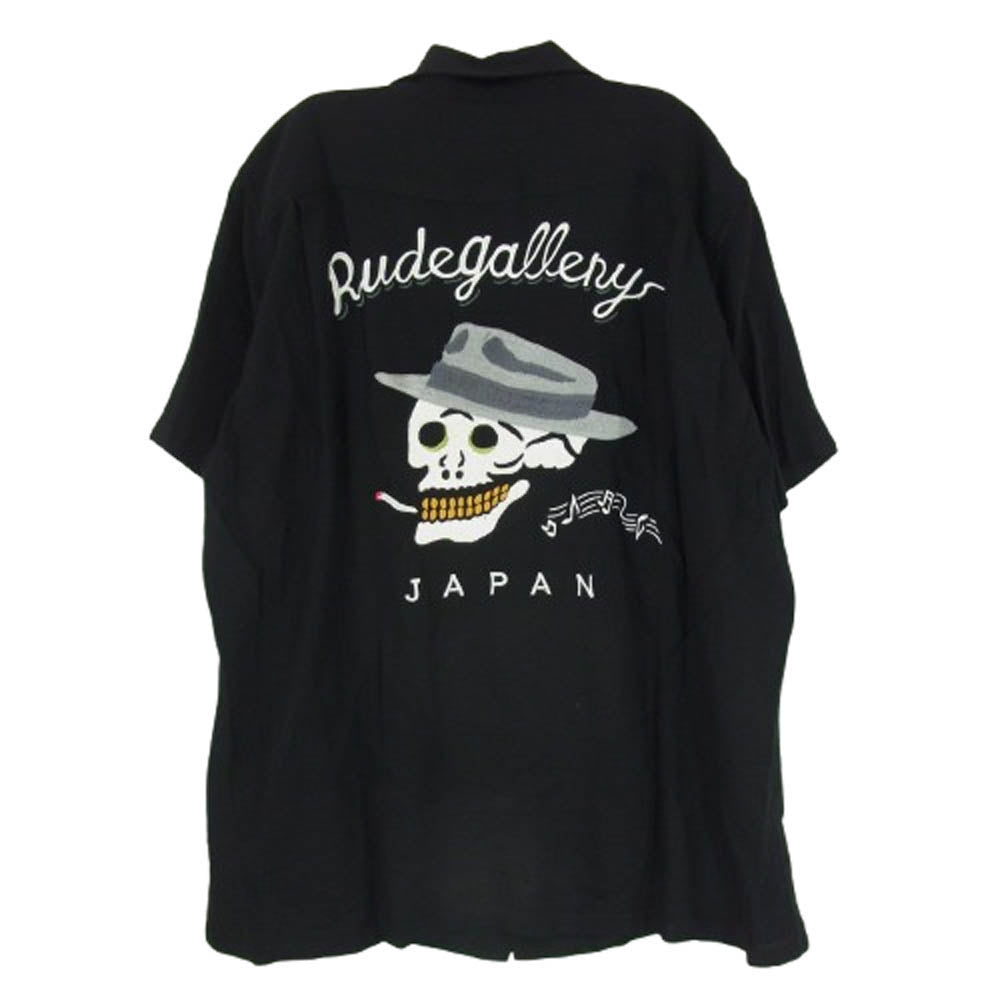 RUDE GALLERY ルードギャラリー ロゴ刺繍 レーヨン オープンカラー