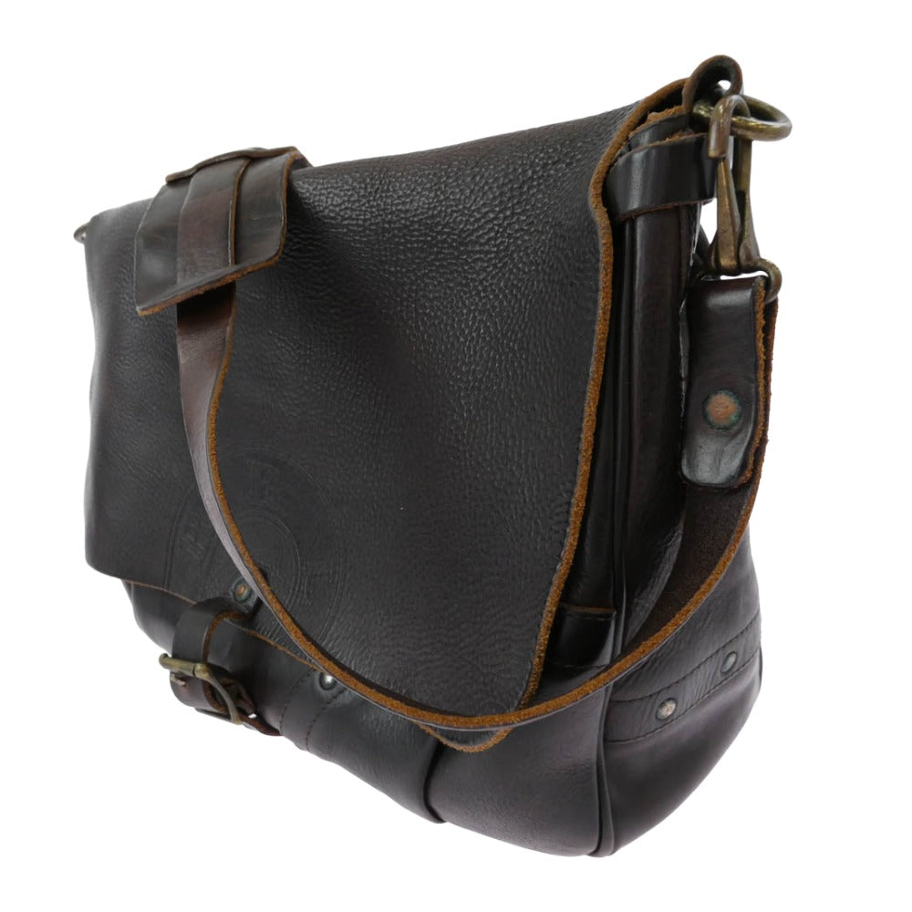 RRL ダブルアールエル Tumbled Leather Messenger Bag イタリア製
