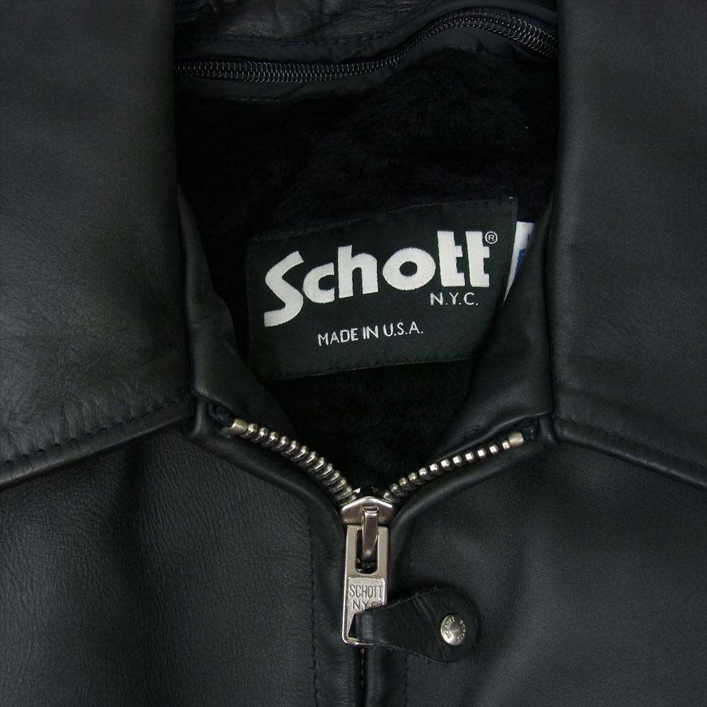schott ショット 643 ライナー付き シングル ライダース ブラック系 40