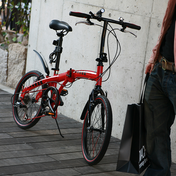 20インチ アルミ 折りたたみ自転車 7段変速 Schnell BA-10R | WACHSEN