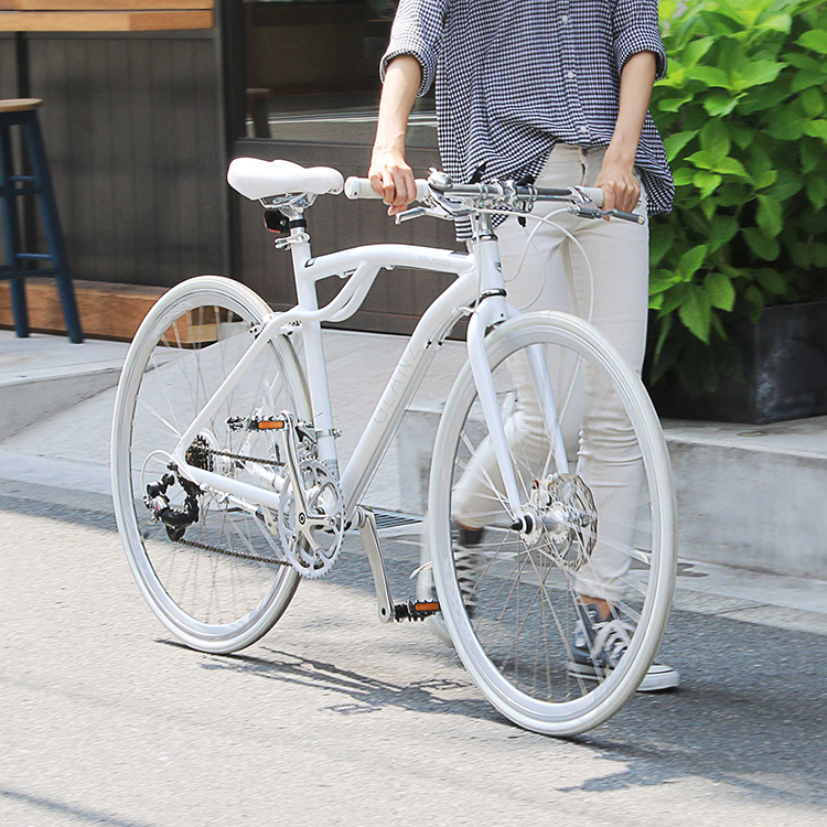 700Cアルミクロスバイク 14段変速 GLANZ BAC-700-WH BAC-700 | WACHSEN