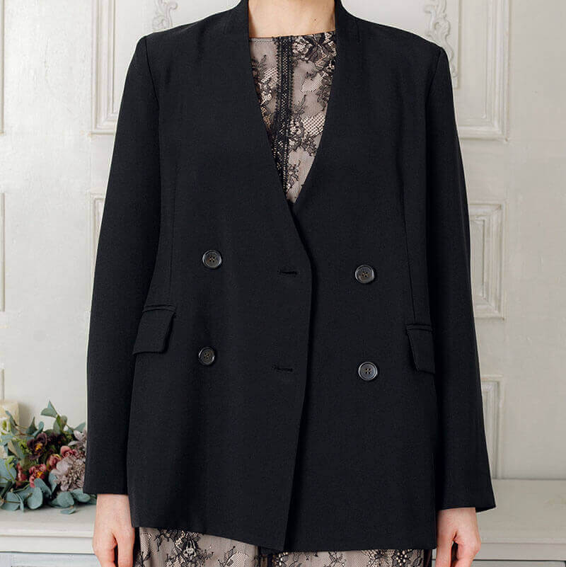 ブラックのダブルボタンジャケット | Dorrydoll | C-4039 | 結婚式