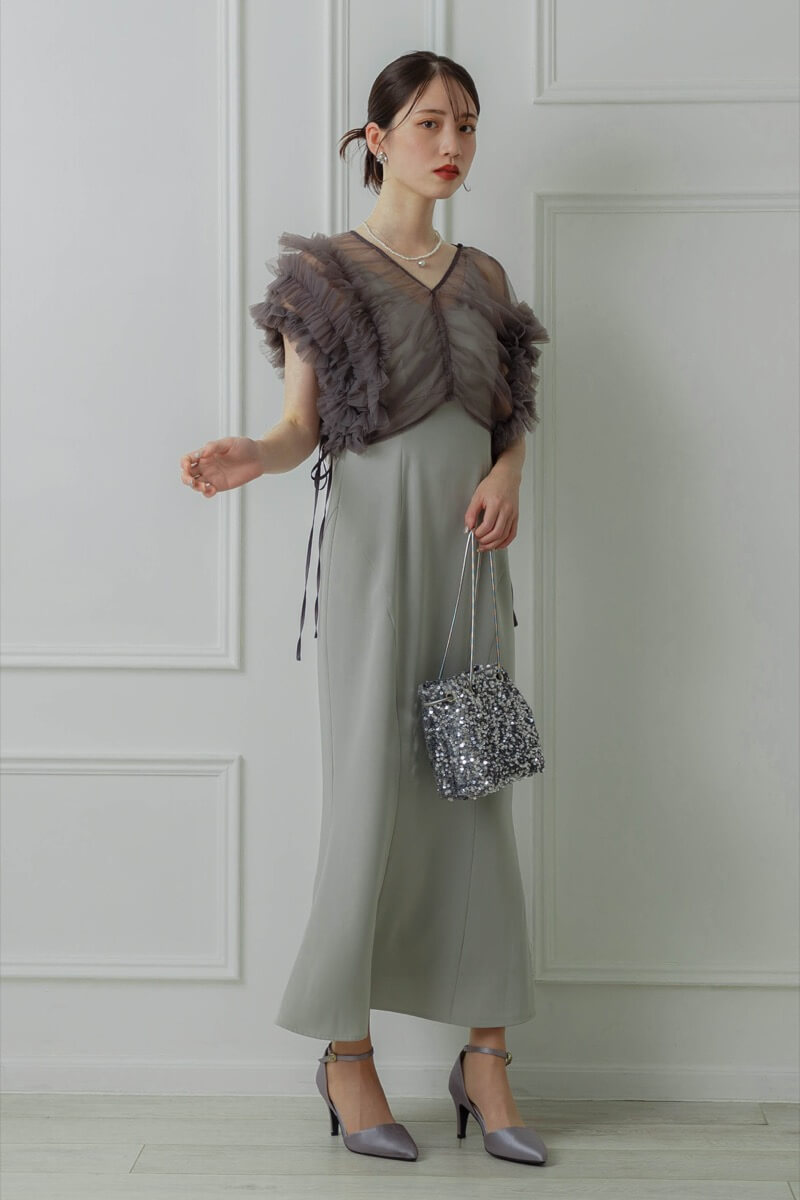 ミントのチュールトップスセットドレス | ANDRESD | M | 結婚式