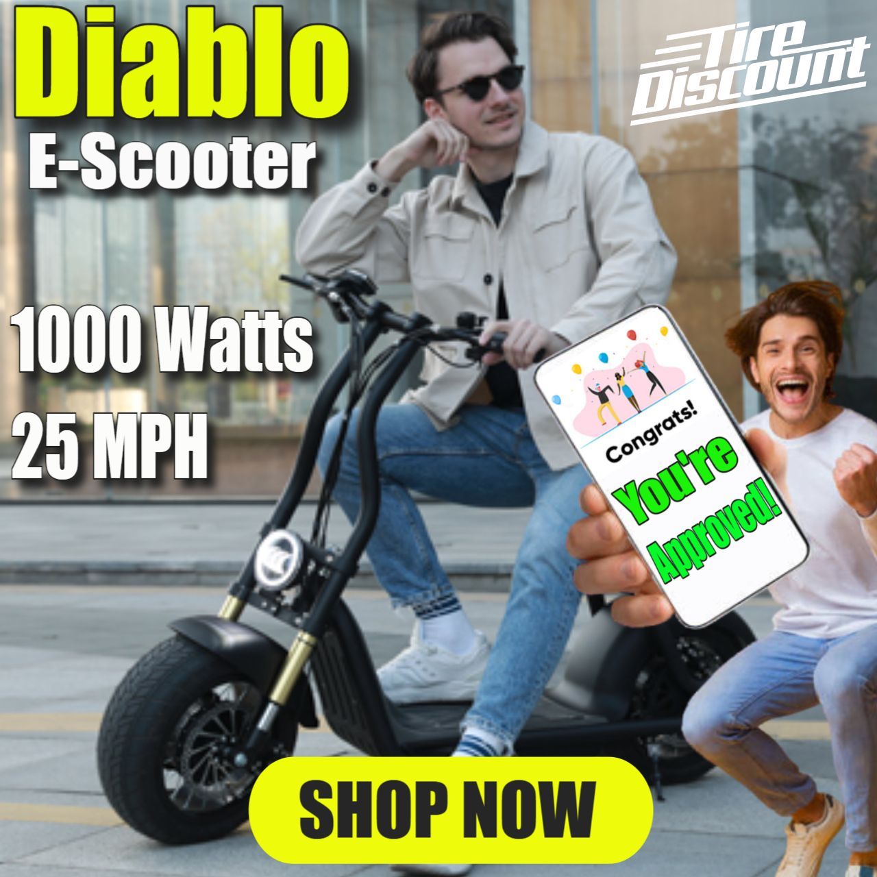 Diablo Electric Scooter | Tire Discount: No Credit Check Financing