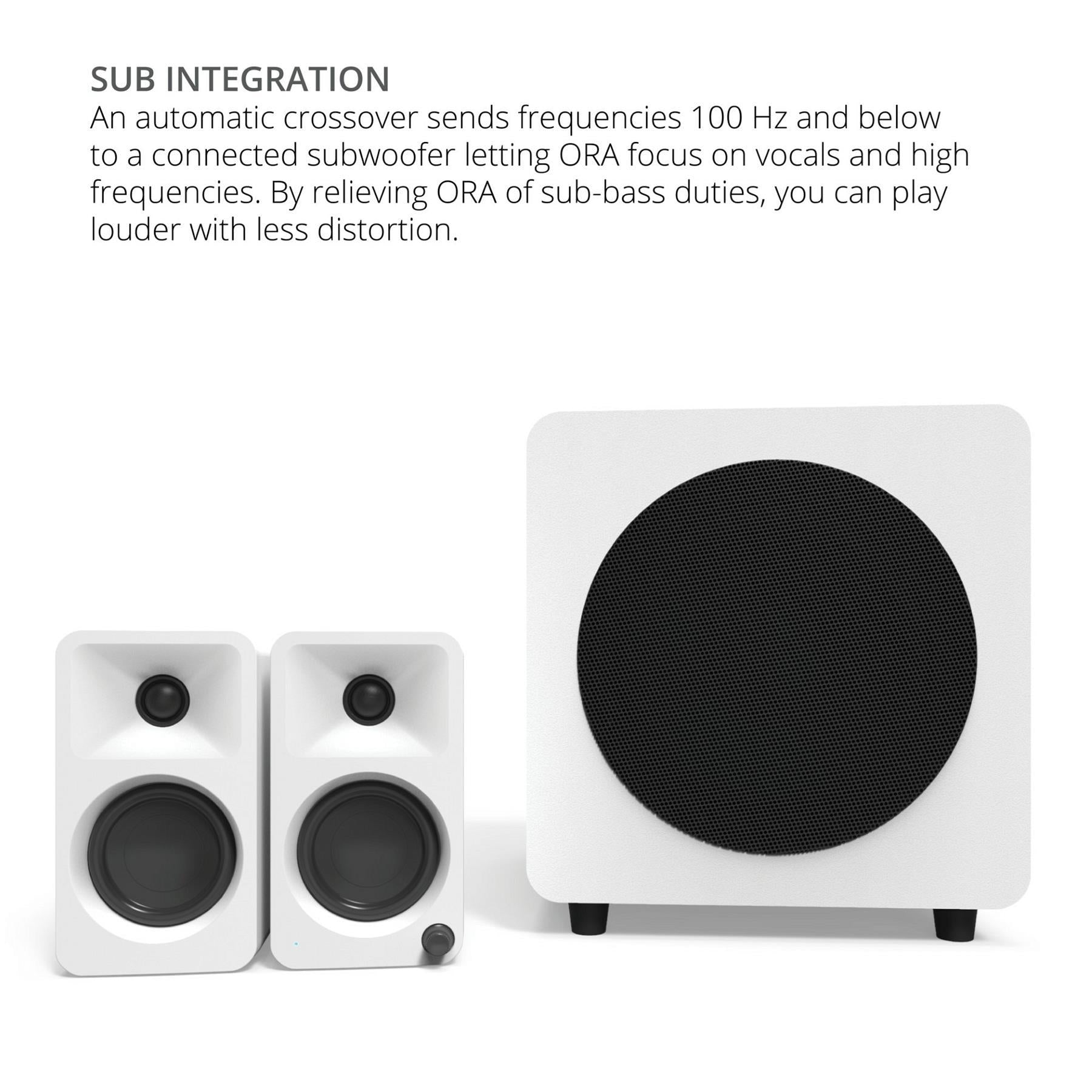 Kanto ORA Reference Desktop Speakers - Matte White | ListenUp