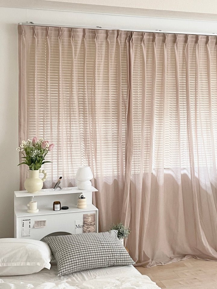 フルオーダー 洗えるシフォンカーテン ふわふわ チュール 韓国