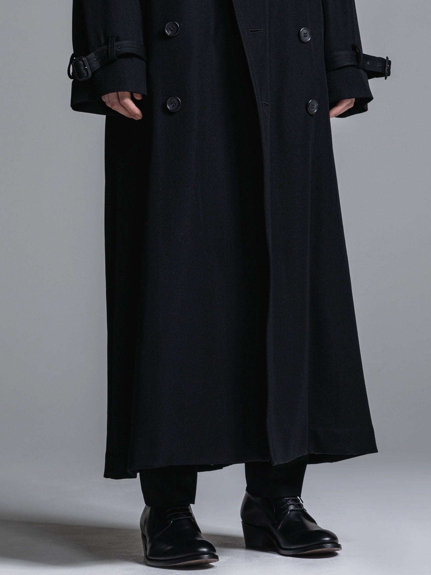 WOOL GABARDINE OVERSIZED MAXI TRENCH COAT | ウールギャバジン