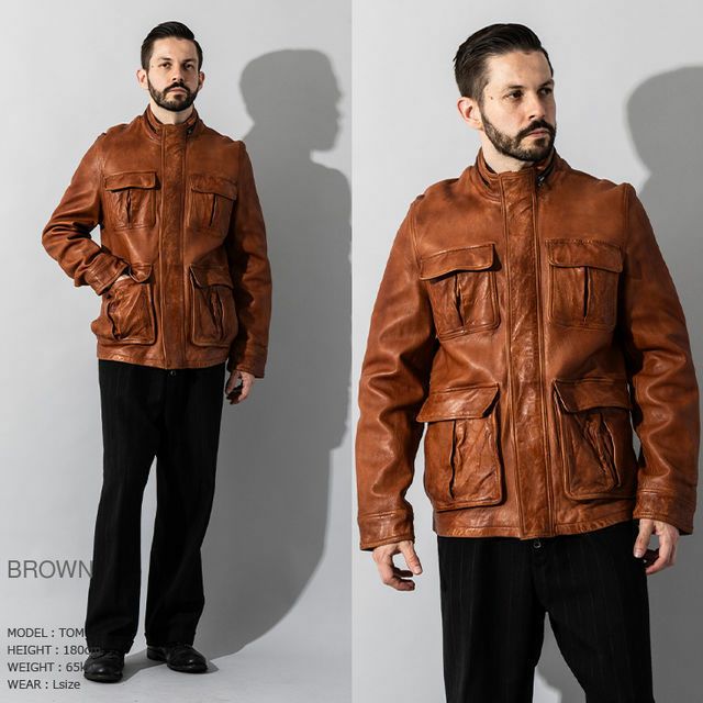 Liugoo Leathers 本革 フルベジ ビンテージ仕上げ M-65タイプ