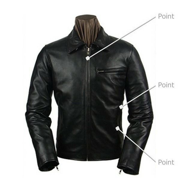 Horn Works 本革 襟付きシングルライダースジャケット メンズ ホーン