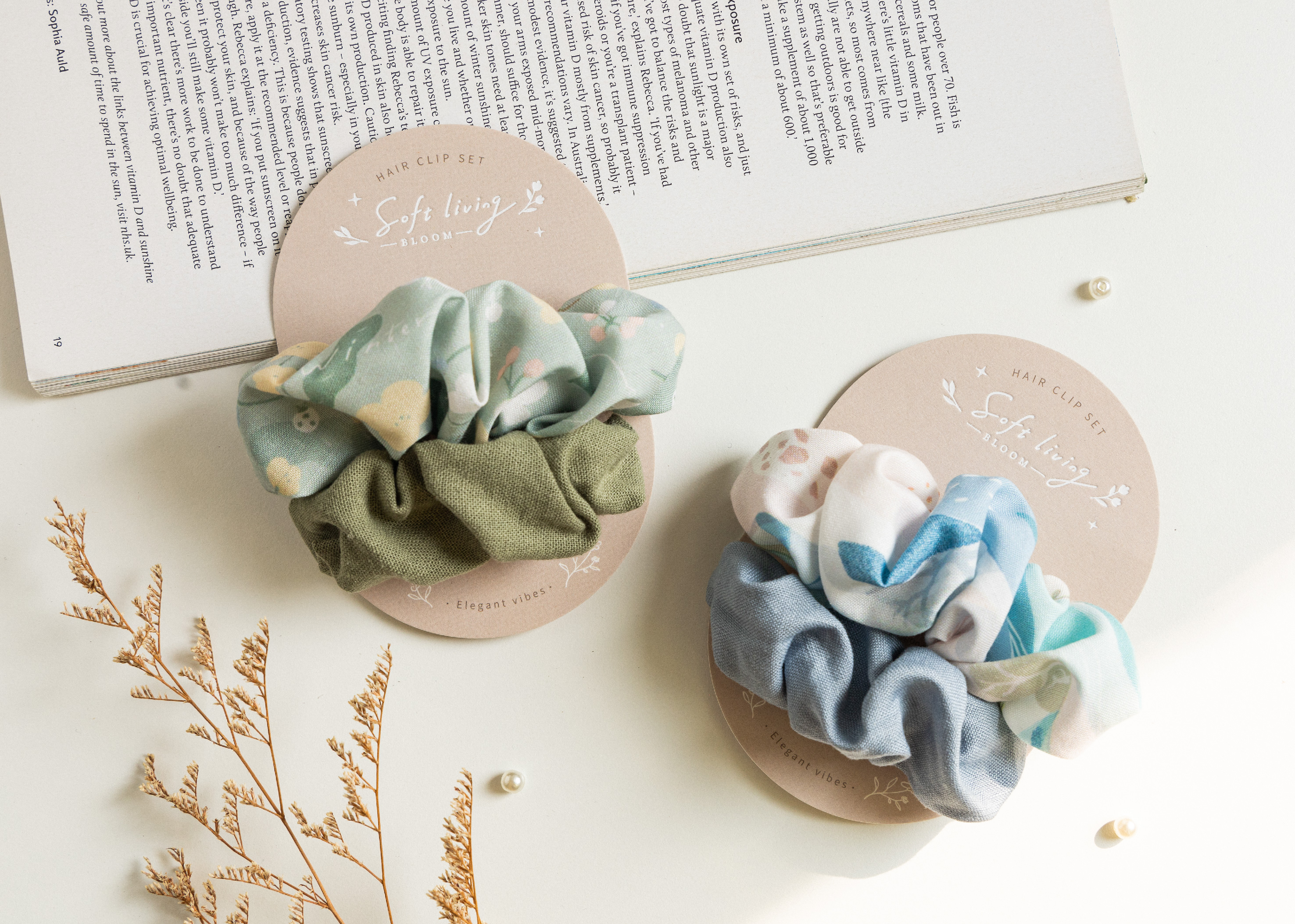 台湾 【冬の秘境-花柄エレガントヘアクリップセット】ヘアアクセサリー