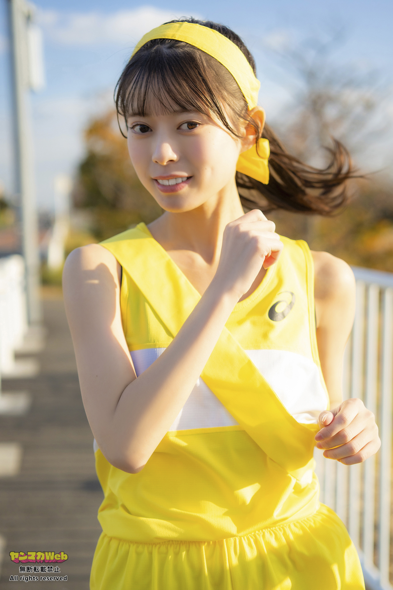 ヤンマガ】ロージークロニクル上村麗菜、河川敷で走り込みだ