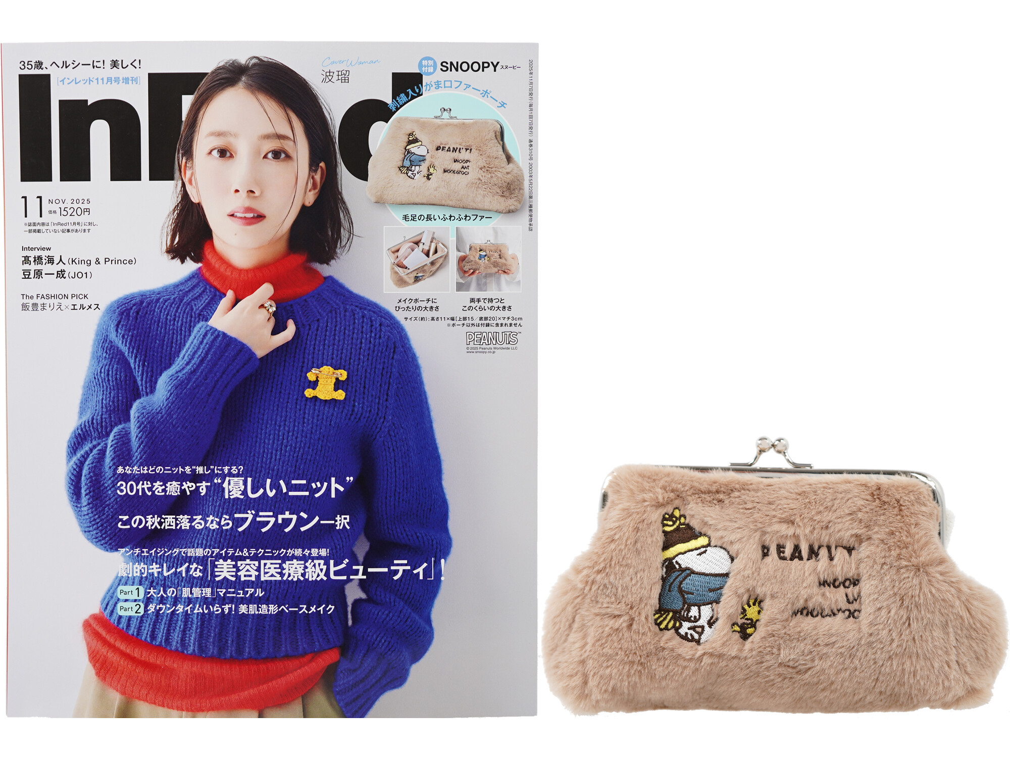 In Red (インレッド) 2025年 11月号増刊 《付録》 SNOOPY 刺繍入り