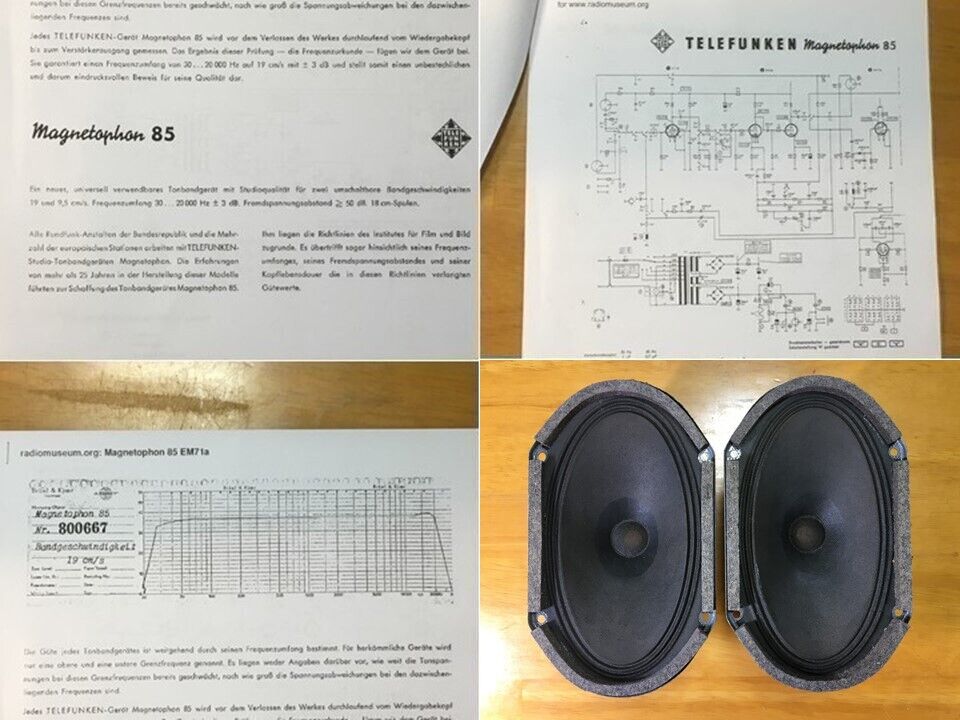 西独 Telefunken ビンテージ録音モニターMagnetophonスピーカー ペア