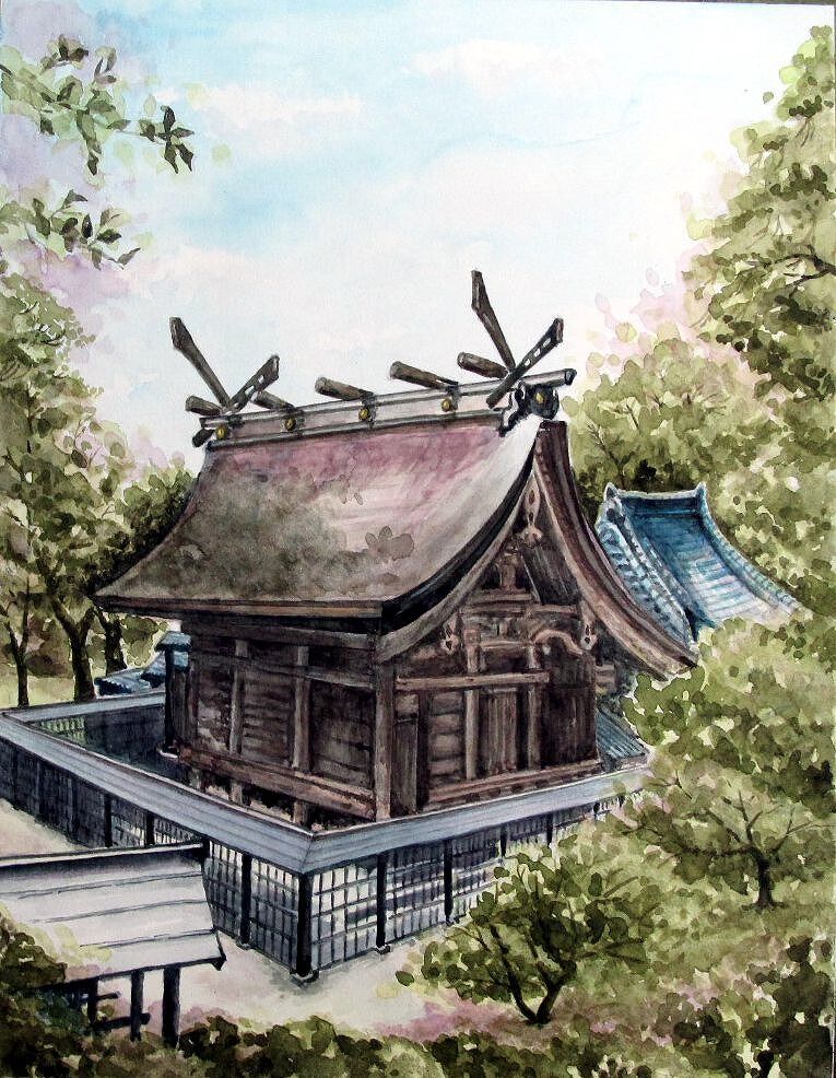 2020.06 高祖神社（糸島市） : シニアから始めた透明水彩画