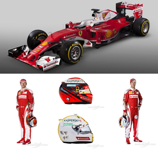 フェラーリSF16-Hの詳細写真12枚： F1レーシングスーツとヘルメット