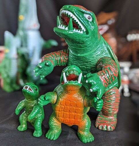 昭和ガメラ＆ギロン＆ギャオス（日東復刻）ソフビフィギュア9体セット