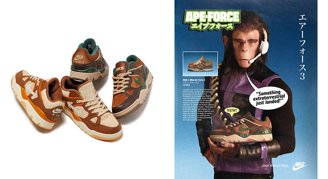 NIGO® x Nike コラボ第2弾となる Air Force 3 Low SP が発売 – 時代を