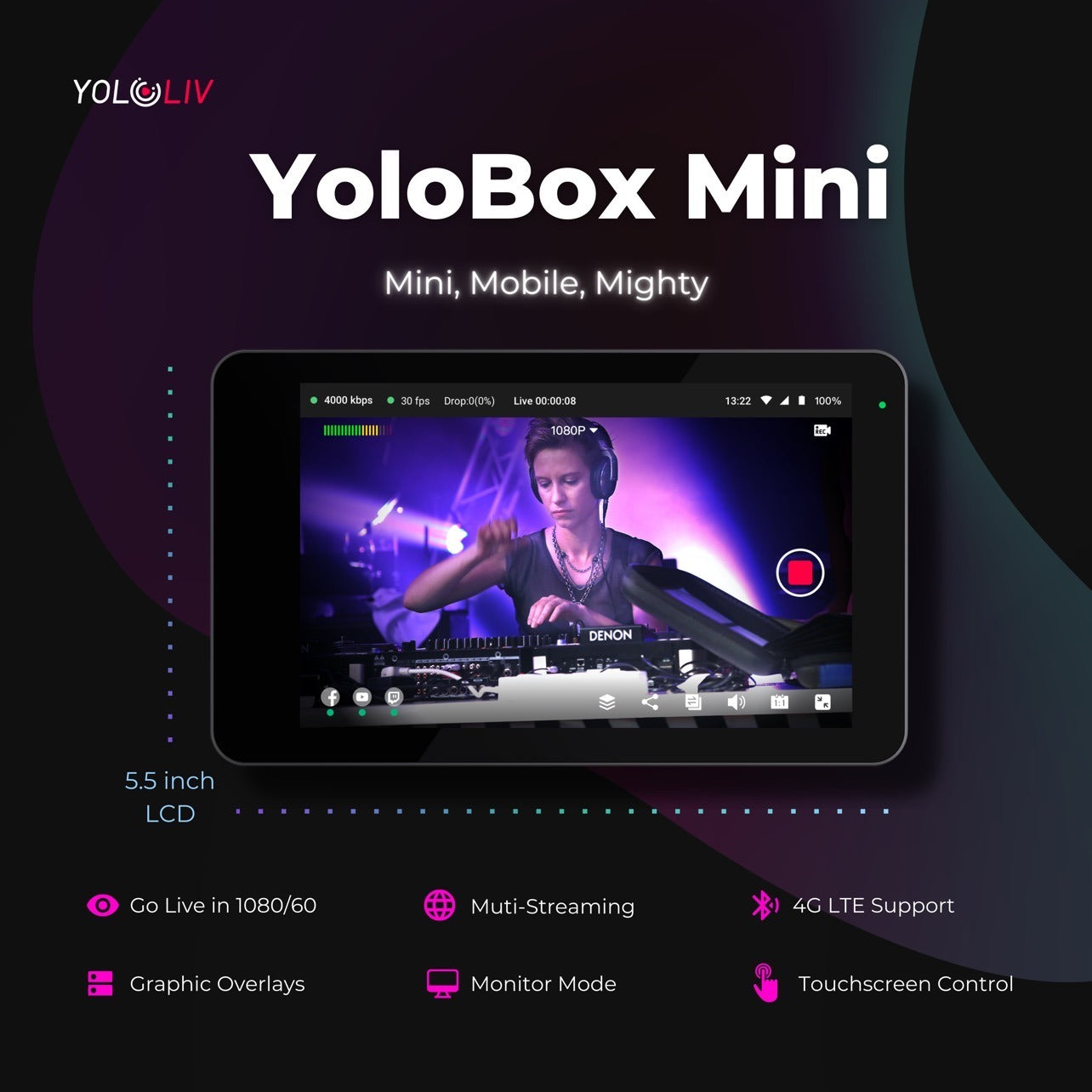YOLOLIV YOLOBOX Mini Smart, Portable, All in one Live Streaming