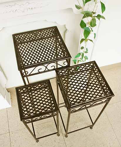 輸入家具 ミレ フラワースタンド3点セット 花台 コベントガーデン