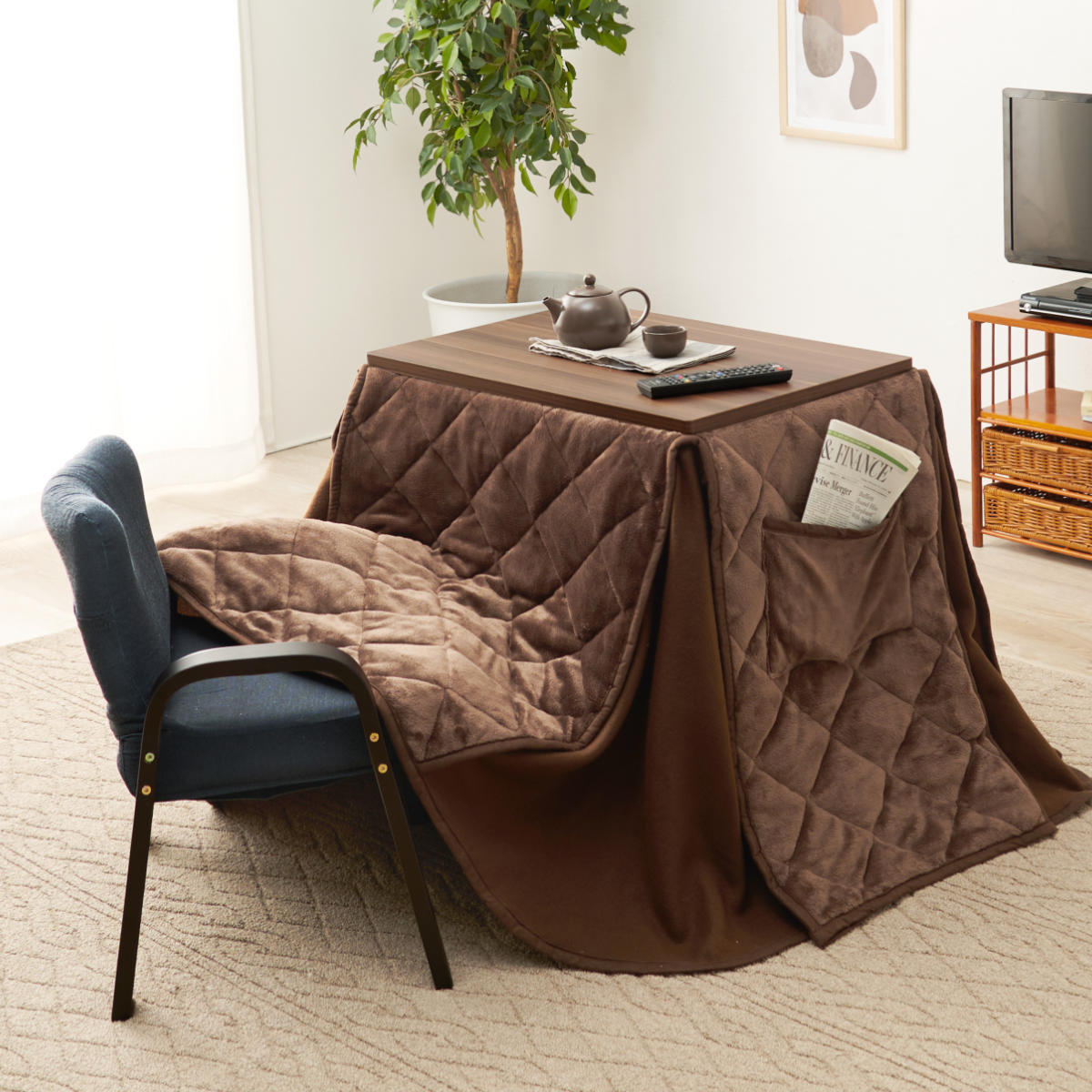 こたつ3点セット デスク 布団 椅子 （ コンパクト 1人用 こたつ