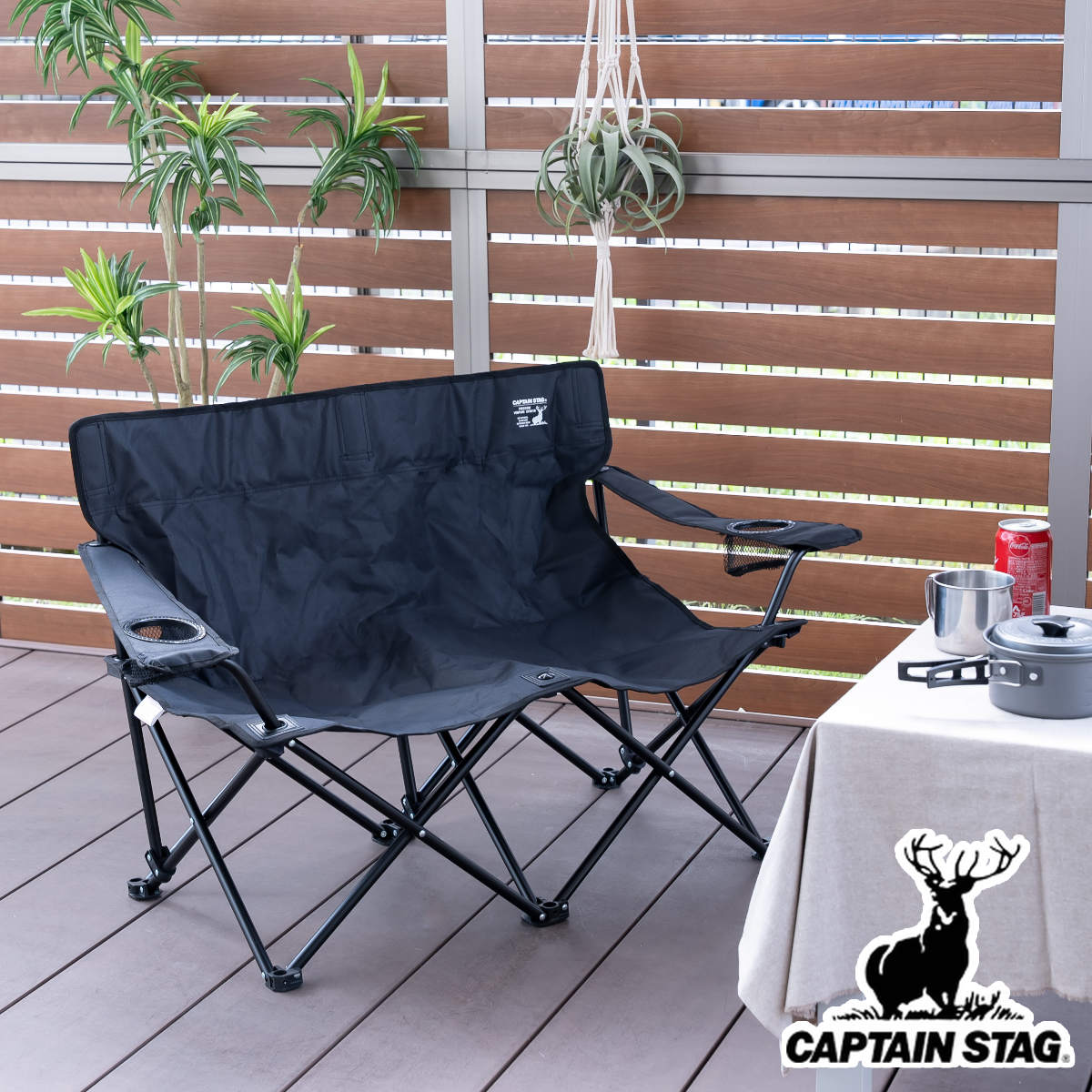 ベンチ グラシア イスベンチ ブラック 折りたたみ （ CAPTAIN STAG